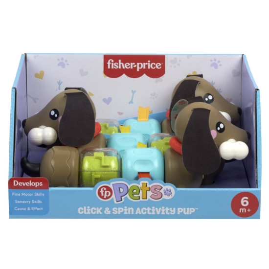 Imagine FISHER PRICE JUCARIE CATELUS DE ACTIVITATE PENTRU BEBELUSI CLICK AND SPIN