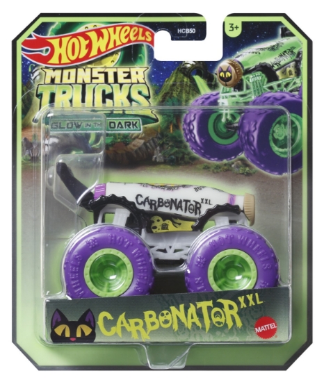 Imagine Hot Wheels Monster Truck Glow in the Dark mașinuța Carbonator XXL scara 1:64