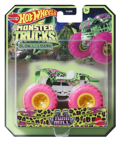 Imagine Hot Wheels Monster Truck Glow in the Dark mașinuță Twin Mill scara 1:64
