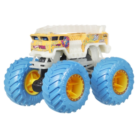 Imagine Hot Wheels Monster Truck Glow in the Dark mașinuța 5 Alarm scara 1:64