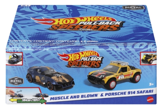 Imagine HOT WHEELS SET 2 MASINUTE METALICE PULL BACK MUSCLE AND BLOWN SI PORSCHE 914 SAFARI 1:43