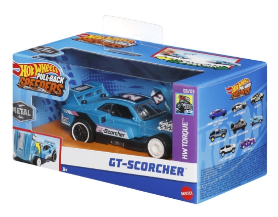 Imagine Hot Wheels Mașinuță metalică cu sistem Pull Back GT Scorcher scara 1:43