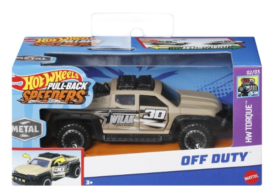 Imagine Hot Wheels Mașinuță metalică cu sistem Pull Back OFF DUTY scara 1:43