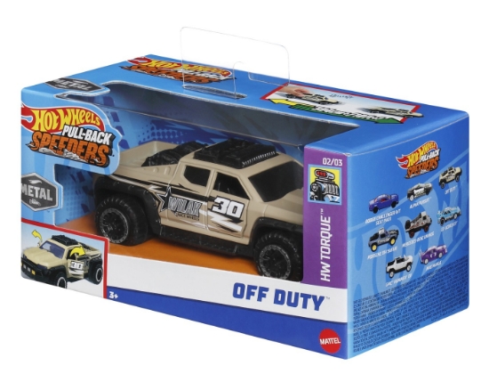 Imagine Hot Wheels Mașinuță metalică cu sistem Pull Back OFF DUTY scara 1:43