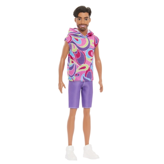 Imagine BARBIE PAPUSA BAIAT FASHIONISTAS BRUNET CU BARBA SI TRICOU CU GLUGA