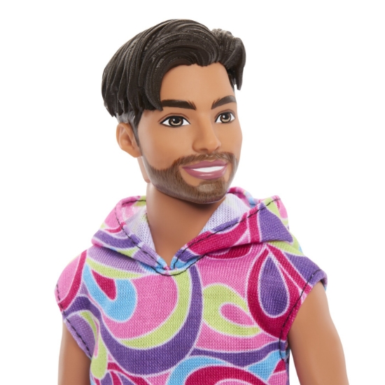 Imagine BARBIE PAPUSA BAIAT FASHIONISTAS BRUNET CU BARBA SI TRICOU CU GLUGA