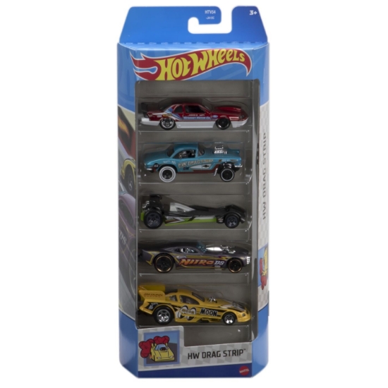 Imagine SET 5 MASINI HOT WHEELS CU DESIGN HW DRAG STRIP