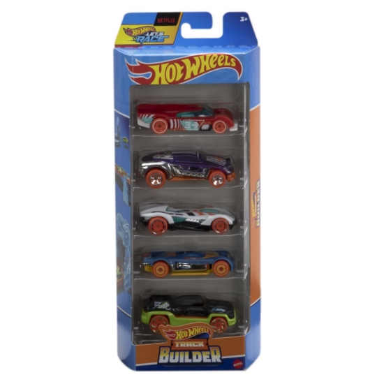 Imagine SET 5 MASINI HOT WHEELS CU DESIGN TRACK BUILDER