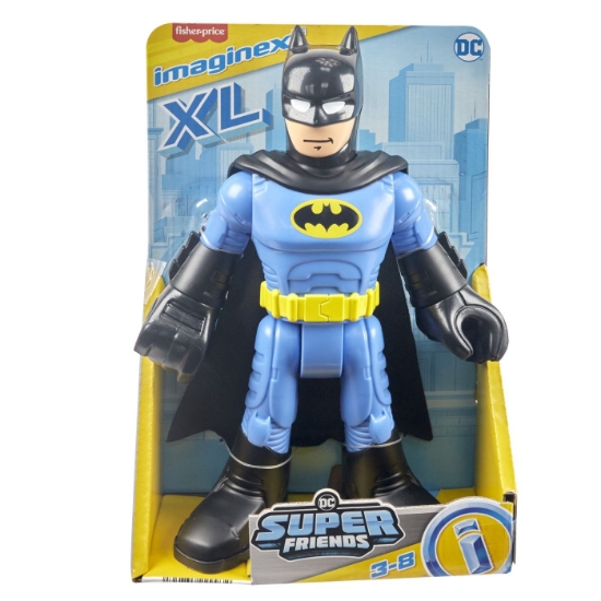 Imagine FISHER PRICE IMAGINEXT DC SUPER FRIENDS FIGURINA BATMAN XL CU COSTUM ALBASTRU