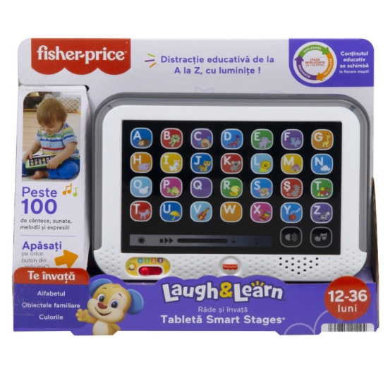Imagine FISHER PRICE LAUGH LEARN TABLETA SMART CU 3 NIVELURI DE DEZVOLTARE LIMBA ROMANA 