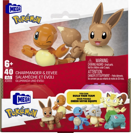 Imagine POKEMON MEGA SET DOUA BILE CHARMANDER SI EEVEE 40 PIESE