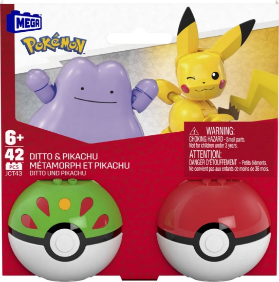 Imagine POKEMON MEGA SET DOUA BILE DITTO SI PIKACHU 42 PIESE