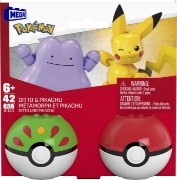 Imagine Pokemon Mega set două bile Ditto și Pikachu – 42 piese