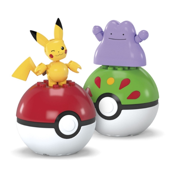 Imagine Pokemon Mega set două bile Ditto și Pikachu – 42 piese