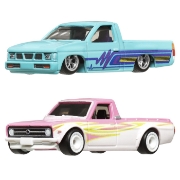 Imagine HOT WHEELS PREMIUM SET 2 MASINUTE METALICE DATSUN SUNNY TRUCK SI NISSAN HARDBODY SCARA 1:64