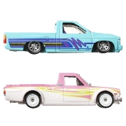 Imagine HOT WHEELS PREMIUM SET 2 MASINUTE METALICE DATSUN SUNNY TRUCK SI NISSAN HARDBODY SCARA 1:64