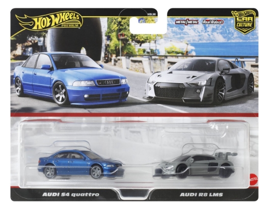 Imagine HOT WHEELS PREMIUM SET 2 MASINUTE METALICE AUDI S4 QUATTRO SI AUDI R8 LMS SCARA 1:64