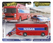Imagine HOT WHEELS TRANSPORTATOR EURO HAULER CU MASINUTA NISSAN 300 ZX GTS SCARA 1:64