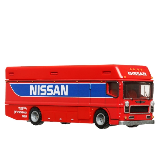 Imagine Hot Wheels transportator Euro Hauler cu mașinuță Nissan 300 ZX GTS, scară 1:64