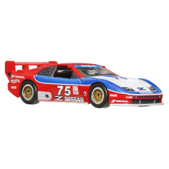 Imagine Hot Wheels transportator Euro Hauler cu mașinuță Nissan 300 ZX GTS, scară 1:64