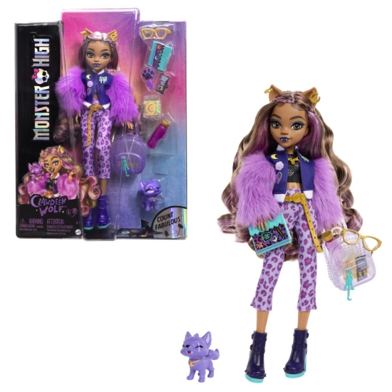 Imagine MONSTER HIGH PAPUSA CLAWDEEN WOLF SI CATELUL CRESCENT