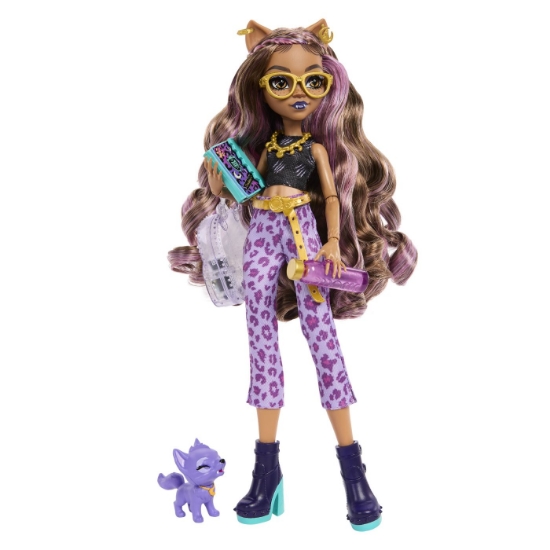 Imagine MONSTER HIGH PAPUSA CLAWDEEN WOLF SI CATELUL CRESCENT