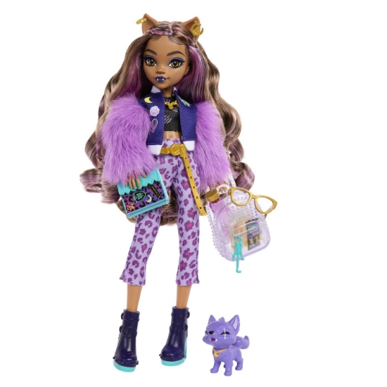 Imagine MONSTER HIGH PAPUSA CLAWDEEN WOLF SI CATELUL CRESCENT
