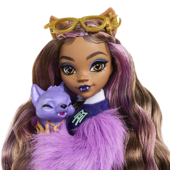 Imagine MONSTER HIGH PAPUSA CLAWDEEN WOLF SI CATELUL CRESCENT