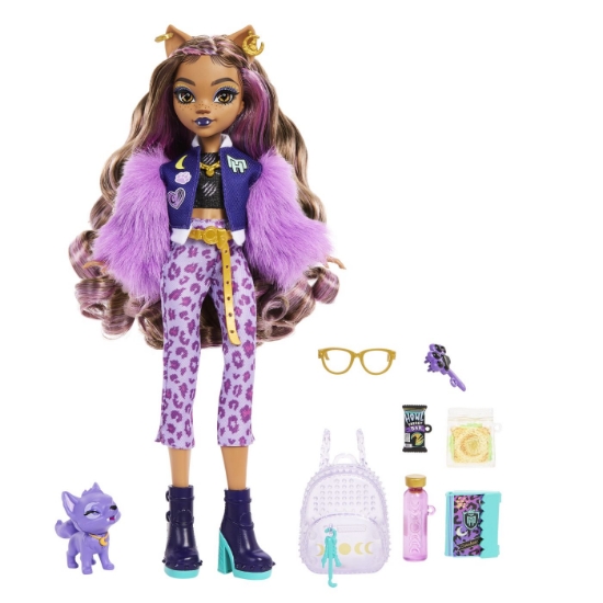 Imagine MONSTER HIGH PAPUSA CLAWDEEN WOLF SI CATELUL CRESCENT