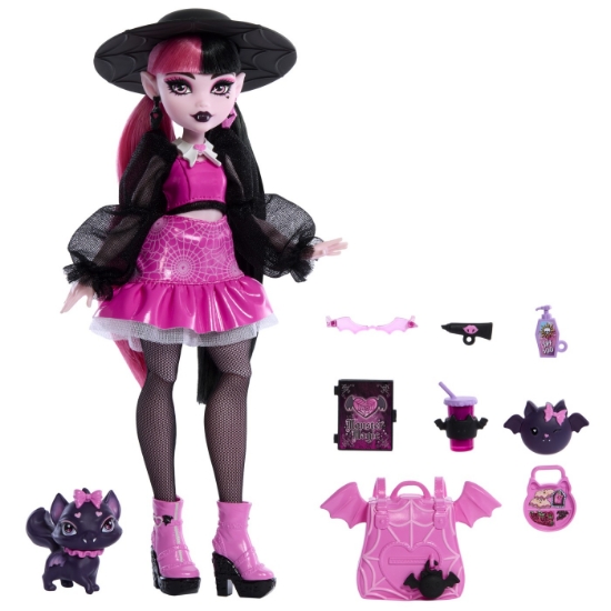 Imagine MONSTER HIGH PAPUSA DRACULAURA SI ANIMALUTUL COUNT FABULOUS
