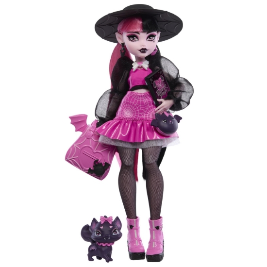 Imagine MONSTER HIGH PAPUSA DRACULAURA SI ANIMALUTUL COUNT FABULOUS