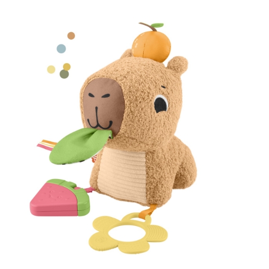 Imagine Fisher Price Jucărie senzorială Capibara – prieten moale și texturat pentru explorare