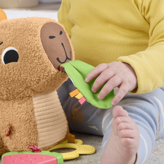 Imagine Fisher Price Jucărie senzorială Capibara – prieten moale și texturat pentru explorare