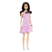 Imagine BARBIE PAPUSA BARBIE FASHIONISTAS BRUNETA CU ROCHIE ROZ IN CAROURI
