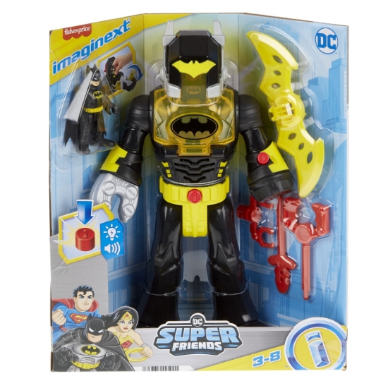 Imagine FISHER PRICE IMAGINEXT DC SUPER FRIENDS SET FIGURINA BATMAN SI COSTUM EXO CU LUMINI SI SUNETE