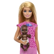 Imagine BARBIE CARIERE SET MOBILIER CU PAPUSA DOCTOR PEDIATRU BLONDA