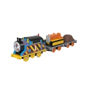 Imagine THOMAS LOCOMOTIVA MOTORIZATA ECHIPA PE SANTIER THOMAS AND TERENCE CU 2 VAGOANE