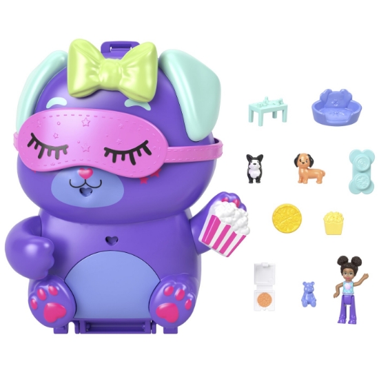 Imagine POLLY POCKET SET GENTUTA ANIMALUT CATELUS IN PIJAMA CU ACCESORII