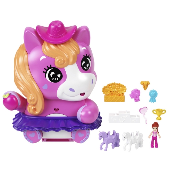 Imagine POLLY POCKET SET GENTUTA ANIMALUT PONEI LA RODEO CU ACCESORII