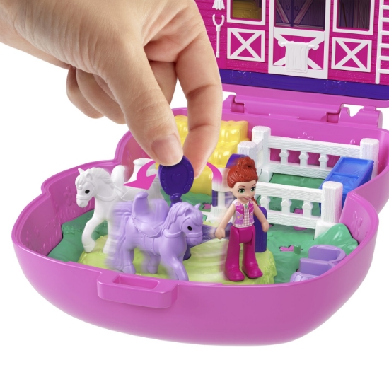 Imagine POLLY POCKET SET GENTUTA ANIMALUT PONEI LA RODEO CU ACCESORII