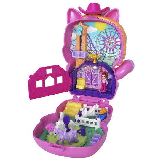 Imagine POLLY POCKET SET GENTUTA ANIMALUT PONEI LA RODEO CU ACCESORII