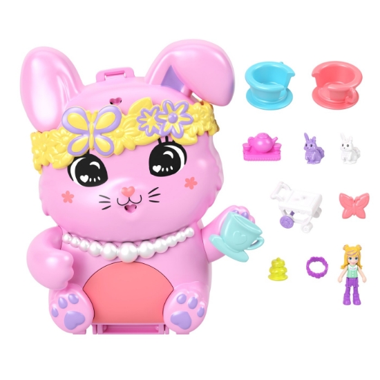 Imagine POLLY POCKET SET GENTUTA ANIMALUT IEPURAS LA PETRCERE CU ACCESORII