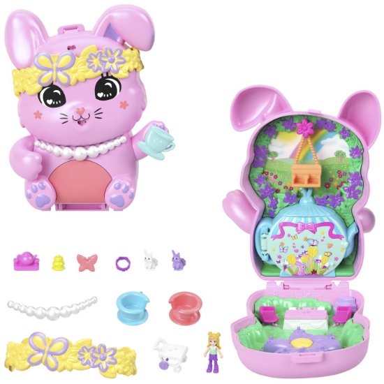 Imagine POLLY POCKET SET GENTUTA ANIMALUT IEPURAS LA PETRCERE CU ACCESORII