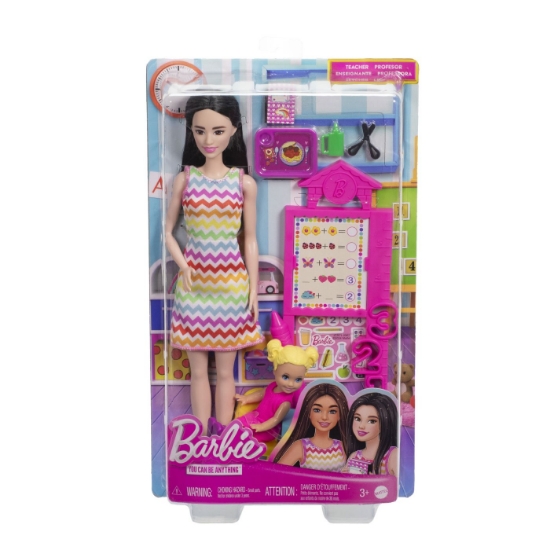 Imagine BARBIE SET DE JOACA PAPUSA BARBIE BRUNETA FACE CARIERA PROFESOARA