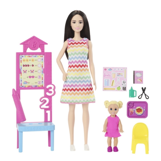 Imagine BARBIE SET DE JOACA PAPUSA BARBIE BRUNETA FACE CARIERA PROFESOARA