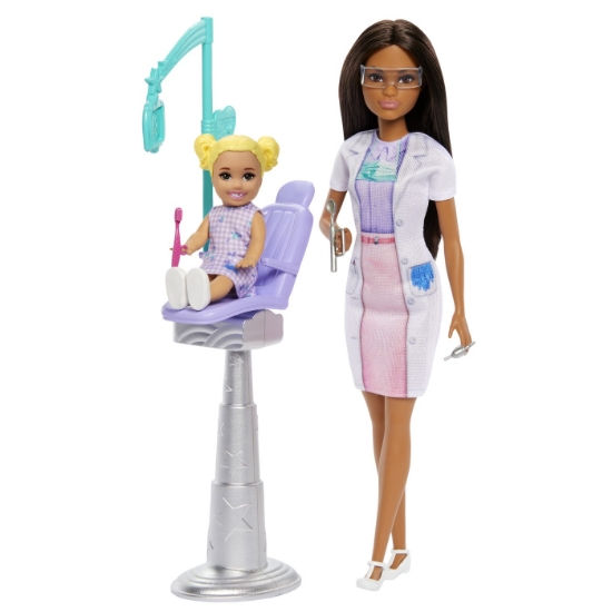 Imagine BARBIE SET DE JOACA PAPUSA BARBIE BRUNETA FACE CARIERA STOMATOLOG