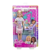 Imagine BARBIE SET DE JOACA PAPUSA BARBIE BLONDA FACE CARIERA STOMATOLOG