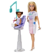 Imagine BARBIE SET DE JOACA PAPUSA BARBIE BLONDA FACE CARIERA STOMATOLOG