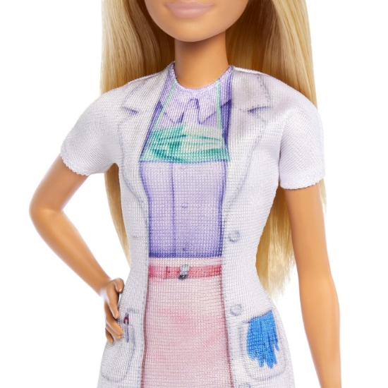 Imagine BARBIE SET DE JOACA PAPUSA BARBIE BLONDA FACE CARIERA STOMATOLOG