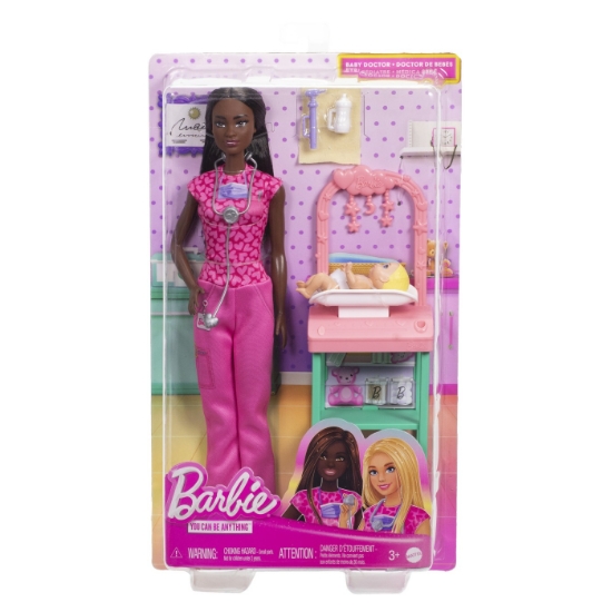 Imagine BARBIE SET DE JOACA PAPUSA BARBIE BRUNETA FACE CARIERA PEDIATRU